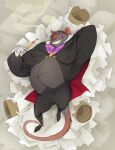  anthro clothing coconutmilkyway dakimakura_design disney leechseed male mammal murid murine overweight overweight_male professor_padraic_ratigan_(disney) rat rodent smoking solo suit the_great_mouse_detective 