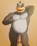  2019 5_fingers anthro anthrofied balls belly blush digital_media_(artwork) hair koopa koopaling looking_at_viewer male mario_bros morton_koopa_jr. muscular muscular_male nintendo nipples nude open_mouth pecs penis reptile scalie simple_background smile solo teeth timidwithapen tongue video_games 