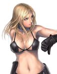  belly blonde_hair breasts cleavage collar dixie_clemets gloves leather midriff navel rumble_roses ryu_(artist) ryu_(ryu's_former_site) 
