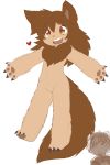  2019 anthro blush brown_fur canid canine claws digital_media_(artwork) female fur hair hi_res humanoid machine made_in_abyss male mammal open_arms open_mouth papilrux regu robot were werecanid werecanine werewolf young 