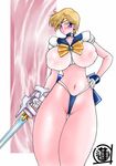  bishoujo_senshi_sailor_moon blue_eyes breasts glamour_works huge_breasts impossible_clothes impossible_clothing impossible_shirt shirt ten'ou_haruka tenou_haruka 