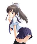  1girl ass cute love_plus panties school_uniform simple_background solo takane_manaka underwear 