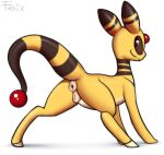  all_fours ampharos anus bellewether_(ampharos) butt female fenixdust feral generation_2_pokemon genitals hi_res looking_back nintendo plump_labia pokemon pokemon_(species) presenting presenting_hindquarters puffy_anus pussy quadruped solo 