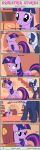  absurd_res bandage bandaged_horn bangs cutie_mark dialogue door doorknob duo ears_up equid equine estories eyes_closed female feral friendship_is_magic frown hasbro hi_res horn inside mammal my_little_pony open_mouth silverlay_(estories) smile stairs twilight_sparkle_(mlp) unicorn 