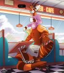  after_transformation ailurid antelope anthro being_watched beverage booth bottomwear bovid bulge clothed clothing cloud coffee diner expansion food foxinuhhbox fur growth hi_res hybrid inside kangaroo looking_at_another macropod malfunction mammal mammal_taur marsupial menu mid_transformation motion_lines motion_outline nude public public_exposure public_nudity red_panda sequence sitting sweater tail taur thick_tail topwear torn_clothing transformation transformation_sequence underwear window 