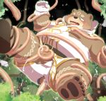  2023 absurd_res anthro bear belly big_belly blush bodily_fluids bound brown_body butt clothed clothing crave_saga cum ejaculation gabu_(crave_saga) genital_fluids hi_res kemono male mammal overweight overweight_male penta002 solo tentacles 