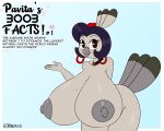  anthro areola avian beak big_breasts bird black_hair breasts brown_eyes choker english_text exclamation_point female galliform grey_areola grey_nipples hair hi_res hornamoo huge_breasts jewelry la_pavita_pechugona looking_at_viewer markings mole_(marking) necklace nipples non-mammal_breasts nude pavita_pechugona phasianid smile solo tan_body text turkey 