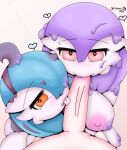  &lt;3 &lt;3_eyes 2023 absurd_res accessory ahoge big_breasts big_penis blue_hair breasts devoid_(nobori) fellatio fellatio_pov female ffm ffm_threesome first_person_view fusion gabby_(nobori) gardevoir generation_3_pokemon genitals goo_creature goo_hair group group_sex hair hair_accessory hairband hi_res humanoid licking looking_at_viewer nintendo nipples nobori not_furry oozing oral orange_eyes penile penis penis_lick pokemon pokemon_(species) pokemon_fusion pov_blowjob pseudo_hair purple_hair sex shiny_pokemon signature simple_background slime threesome tongue tongue_out trio white_background 