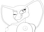 2011 anthro areola big_breasts breasts cobra digital_media_(artwork) female fiona_(justathereptile) forked_tongue herm_(lore) justathereptile licking licking_lips line_art looking_at_viewer monochrome nipples non-mammal_breasts nude one_eye_closed pupils reptile scales scalie simple_background slit_pupils smile snake snake_hood solo tongue tongue_out wink winking_at_viewer 