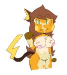  anthro big_breasts breasts brown_hair brown_paws female fur generation_1_pokemon genetalia genitals hair human_to_anthro long_hair low_res mid_transformation nintendo nipples orange_body orange_fur pink_nipples pokemon pokemon_(species) pussy raichu solo sparklefennecs species_transformation teal_eyes thick_thighs transformation yellow_cheeks 
