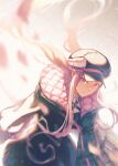  1girl black_headwear fate/grand_order fate_(series) hat looking_at_viewer medusa_(fate) medusa_(saber)_(fate) purple_eyes purple_hair solo upper_body yuimiduki 