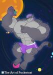  anthro big_muscles bulge hi_res huge_muscles hyper hyper_muscles macro male muscular neo pocketcat solo wholesome 