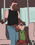  2023 adult_(lore) age_difference anthro anthro_on_anthro anthro_penetrated anthro_penetrating anthro_penetrating_anthro balls_outline biped bottomwear brown_body brown_fur bulge bus caleb_(bowserboy101) clothed clothing commercial_vehicle deep_throat digital_media_(artwork) domestic_cat duo erection eyebrows fanghyena father_(lore) father_and_child_(lore) father_and_son_(lore) father_penetrating_son felid feline felis fellatio frank_(bowserboy101) fully_clothed fur genital_outline genitals hi_res humanoid_genitalia humanoid_penis incest_(lore) inside intraspecies jewelry male male/male male_penetrated male_penetrating male_penetrating_male mammal neck_bulge necklace open_bottomwear open_clothing open_mouth open_pants oral oral_penetration pants parent_(lore) parent_and_child_(lore) parent_and_son_(lore) penetration penile penile_penetration penis penis_outline penis_through_leghole poking_out public_transportation sex shirt shorts siamese sitting size_difference smaller_penetrated son_(lore) standing tail tan_body tan_fur tank_top teeth tongue topwear vehicle vehicle_for_hire whiskers younger_penetrated 