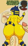  animal_crossing ankha_(animal_crossing) anthro balls big_balls big_breasts big_butt big_penis blue_body blue_fur bodily_fluids breasts butt dark_body dark_skin english_text felid feline fellatio female fur genital_fluids genitals gesture group group_sex hi_res holding_balls huge_breasts huge_butt human humanoid infidelity looking_at_viewer looking_back male male/female mammal middle_finger multicolored_body multicolored_fur nintendo oral penetration penile penis precum pussy_juice sex text theshamelessfreak thick_thighs two_tone_body two_tone_fur unseen_character unseen_male vein veiny_penis villager_(animal_crossing) yellow_body yellow_fur 