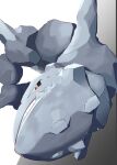  absurdres b_teen fangs highres looking_at_viewer no_humans pokemon pokemon_(creature) red_eyes serious simple_background solo spikes steelix teeth 