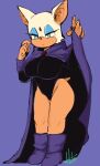  2023 anthro bat big_breasts boots breasts cloak clothed clothing cosplay dc_comics eyeshadow female footwear green_eyes hair hatsumiilkshake makeup mammal raven_(dc) rouge_the_bat sega simple_background solo sonic_the_hedgehog_(series) white_hair 