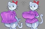  anthro big_breasts breasts chubby_anthro chubby_female clothing domestic_cat felid feline felis fur hello_kitty_(character) hello_kitty_(series) hi_res idlepotoo mammal pajamas sanrio sequence sequential_art simple_eyes simple_face tail tent webcomic white_body white_fur 