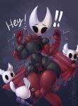  2023 absurd_res arthropod azura_inalis big_breasts black_body blush bodily_fluids bouncing_breasts breasts camel_toe cape cloak clothing dialogue english_text gloves handwear hi_res hollow_knight hornet_(hollow_knight) huge_breasts legwear nails panties protagonist_(hollow_knight) signature size_difference stockings surprise sweat sweatdrop team_cherry text tight_highs torn_clothing underwear vessel_(species) weapon 