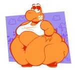  anthro bandage bottomless clothed clothing half-closed_eyes hand_on_stomach huge_belly kooper looking_at_viewer male mario_bros moobs morbidly_obese morbidly_obese_anthro morbidly_obese_male narrowed_eyes navel nintendo obese obese_anthro obese_male overweight overweight_anthro overweight_male paper_mario paper_mario_(2000) roundedpentagon smile solo standing 