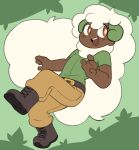  ambiguous_gender angstrom boots bottomwear clothing costume footwear forest generation_5_pokemon hi_res nintendo pants plant pokemon pokemon_(species) safari safari_outfit safari_shirt santa_boots shirt simple_background topwear tree whimsicott 