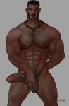  1boy abs absurdres aliast669 arm_hair bara beard black_hair brown_hair buzz_cut castlevania castlevania:_nocturne chest_hair completely_nude dark-skinned_male dark_skin facial_hair feet_out_of_frame girthy_penis hairy half-erect highres large_pectorals large_penis leg_hair looking_at_viewer male_focus mature_male mizrak_(castlevania) muscular muscular_male navel navel_hair nipples nude pectorals penis short_hair solo stomach straight-on thick_eyebrows thick_mustache thick_thighs thighs uncensored veins veiny_penis very_short_hair 