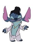  alien anthro blue_body blue_fur blue_nose blush claws clothed clothing digital_media_(artwork) disney experiment_(lilo_and_stitch) feet fingers fur hi_res lilo_and_stitch male nate_foster notched_ear smile solo stitch_(lilo_and_stitch) toes tuft 