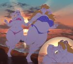  2023 4_fingers 4_toes anthro asgore_dreemurr bandeau beach belly big_breasts bikini blonde_hair blue_eyes bovid_horn breasts chubby_anthro chubby_female claws cleavage clothed clothing cloud crossgender curvy_figure cutaway darkriallet date detailed_background digital_media_(artwork) duo embrace eyebrows eyelashes eyes_closed feet female female/female fingernails fingers floppy_ears full-length_portrait fur hair hand_holding hi_res holding_wrist horn intimate kissing leading long_hair looking_at_another looking_at_partner looking_back love mature_female mtf_crossgender muscular muscular_anthro muscular_female nails navel open_mouth open_smile overweight overweight_female partially_submerged pawpads polka_dot_bikini portrait red_eyes romantic romantic_couple running sand seaside shoreline side-tie_bikini skimpy sky smile string_bikini sun sunset swimwear thick_thighs tight_swimwear toe_claws toes topwear toriel under_boob undertale_(series) voluptuous water white_body white_fur wide_hips 