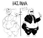  2017 4_fingers accessory anthro bear belly big_belly big_breasts biped black_text blush blush_lines bottomwear bow_ribbon breasts brianna_(kaboodles) candy character_name clothed clothing dessert dialogue digital_drawing_(artwork) digital_media_(artwork) duo ear_piercing ear_ring ellipsis english_text exclamation_point eyelashes eyeshadow female fingers food footwear front_view full-length_portrait fur gesture hair hair_accessory hair_bow hair_ribbon hand_in_pocket hoodie jacket kaboodles leather leather_bottomwear leather_clothing leather_jacket leather_pants leather_topwear lollipop looking_at_viewer makeup mammal mean_brianna_(kaboodles) midriff monochrome navel nice_brianna_(kaboodles) obese obese_anthro obese_female open_mouth overweight overweight_anthro overweight_female pants pawpads piercing pockets portrait question_mark ribbons ring_piercing round_ears sharp_teeth shirt shoes short_tail simple_background sketch solo spiked_clothing spiked_jacket spikes spiky_hair split_personality standing sweat_emanata sweatpants tail talking_to_viewer teeth text thick_thighs topwear torn_bottomwear torn_clothing torn_pants waving waving_at_viewer white_background wide_hips 