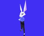  3d_(artwork) animated anthro bottomwear clothed clothing digital_media_(artwork) eyelashes eyeshadow female footwear lagomorph leporid low_poly makeup mammal mature_female pants pose rabbit shirt shoes short_playtime slippers sr_empanada thinking_pose topwear wrinkles 