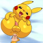  anal anal_penetration blush bodily_fluids cum cum_in_ass cum_inside fangs feral generation_1_pokemon genital_fluids genitals interspecies legs_up male male/male mincheeto nintendo paws penetration penis pikachu pokemon pokemon_(species) pokephilia saliva solo teeth thick_thighs tongue tongue_out 