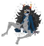  2022 alien alien_humanoid areola balls big_areola black_eyes black_hair blue_nipples blue_tongue blush bodily_fluids breasts digital_drawing_(artwork) digital_media_(artwork) drooling duo erection eyelashes eyewear feet female fingers genitals glasses grey_body grey_skin hair hi_res hiveswap homestuck horn horned_humanoid humanoid long_hair male male/female mhdrawin ms_paint_adventures nipples nude open_mouth penetration penis pubes saliva sex simple_background smile sweat teeth toes tongue troll_(homestuck) vaginal vaginal_penetration vriska_serket webcomic white_background yellow_sclera 