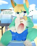  &lt;3 2023 animal_crossing anthro balls_outline beach blue_clothing blue_eyes bulge clothed clothing cynxie_(artist) erection foreskin fur genital_outline genitals lagomorph leporid male mammal multicolored_body multicolored_fur nintendo partially_clothed penis rabbit sasha_(animal_crossing) seaside two_tone_body two_tone_fur white_body white_ears white_fur 