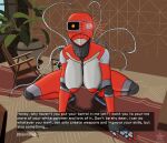 absurd_res alternate_species android anthro appliance aroused atomic_heart big_breasts breasts butt dialogue female fridge furniture hi_res human humanized humanoid inside kitchen_appliance looking_at_viewer machine mammal mantrinrus nora_(atomic_heart) plant polimer robot sofa stairs table tentacles thick_thighs weapon wide_hips 