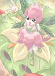  02_azamin digimon digimon_(creature) grass highres lillymon monster_girl no_humans open_mouth plant_girl plant_monster red_nails togemon 