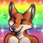  anthro blep blue_body blue_fur blue_nose canid canine fox fur happy jebbthefoxy jebby lgbt_pride low_res male mammal orange_body orange_fur pride_colors rainbow_pride_colors smile solo star tongue tongue_out white_body white_fur 