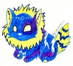  2021 blue_body blue_fur felid fur invalid_tag lion mammal mane pantherine stripes traditional_media_(artwork) white_eyes yellow_body yellow_fur 