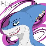  absurd_res aloy27 anthro fish hi_res humanoid male marine piercing shark solo 