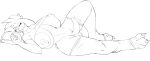  2020 3_toes anthro balls big_breasts bovid breasts claws digital_media_(artwork) erection eyes_closed feet freebird11 genitals gynomorph hi_res intersex mammal nipples penis simple_background sleeping solo toes 