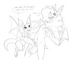  2023 anthro balls bat big_balls big_penis biped digital_media_(artwork) duo dust:_an_elysian_tail english_text female fidget_(elysian_tail) genitals hal_(halbean) halbean hi_res humanoid_genitalia humanoid_penis larger_anthro larger_male male male/female mammal membrane_(anatomy) membranous_wings monochrome nimbat open_mouth open_smile penis simple_background size_difference sketch smaller_anthro smaller_female smile text vein veiny_penis white_background wings 