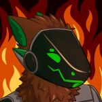  anthro brown_body brown_fur fire fur headshot_portrait icon machine male martin_shep neenk portrait protogen solo visor 