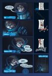  2017 alien anthro biped brown_body clothed clothing colored comic dialogue dialogue_box english_text furgonomics green_eyes hi_res inside male mammal mgferret mustelid oscar_(mgferret) otter page_number solo space_helmet spacesuit speech_bubble tail tail_clothing text whiskers 