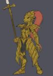  anthro armor dark_souls dragonslayer_ornstein female fromsoftware hair hi_res melee_weapon polearm ponytail sealer4258 solo spear weapon 