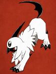  359yuyu absol animal_focus claws forehead_jewel full_body highres no_humans pokemon pokemon_(creature) red_background solo 