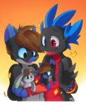  anthro armlet blazemizu corops_blackscale dragon duo gem gift hi_res horn lagomorph leporid male mammal murid murine navarchus_zepto plushie rabbit rat rodent ruby_(gem) sapphire_(gem) scalie stan_luckbun wingless_dragon 