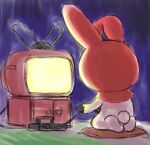 anthro console_on_ground controller female heika_(artist) lagomorph leporid low_res mammal my_melody onegai_my_melody rabbit sanrio solo television 