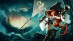  absurdres bad_source brown_hair crop_top gun hat highres holding holding_gun holding_weapon league_of_legends md5_mismatch miss_fortune_(league_of_legends) ocean official_art pirate_hat resolution_mismatch source_smaller stomach weapon 