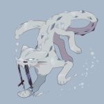  animal_focus blue_background blue_eyes chien-pao claws full_body grey_background highres no_humans pokemon pokemon_(creature) simple_background solo tusks v_(govvvvw) 