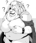  anthro armlet blush breast_grab breasts cape clothed clothing confusion eye_patch eyewear felid female feminization gender_transformation hand_on_breast hi_res korosuke korosuke556 lion mammal mane mtf_transformation pantherine self_grope surprise tail thong topless transformation underwear 