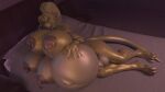  3d_(artwork) 4_breasts absurd_res animal_genitalia anthro aurenn balls big_balls big_breasts big_butt blonde_hair breasts butt digital_media_(artwork) dragon genitals gynomorph hair hand_on_stomach herm_(lore) hi_res huge_breasts hyper hyper_pregnancy intersex long_hair multi_breast nipple_piercing nipples piercing pregnant pregnant_gynomorph pregnant_intersex scales sheath solo xpray yellow_body yellow_scales 