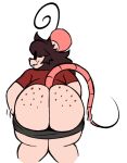  anthro big_butt bottomwear butt clothing digitalpelican female freckles_on_butt mammal mouse murid murine pulling_pants_up rodent shorts solo tina_(digitalpelican) 